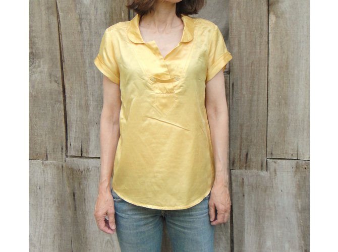 Blusa Sandro de seda amarilla Amarillo - vista 3