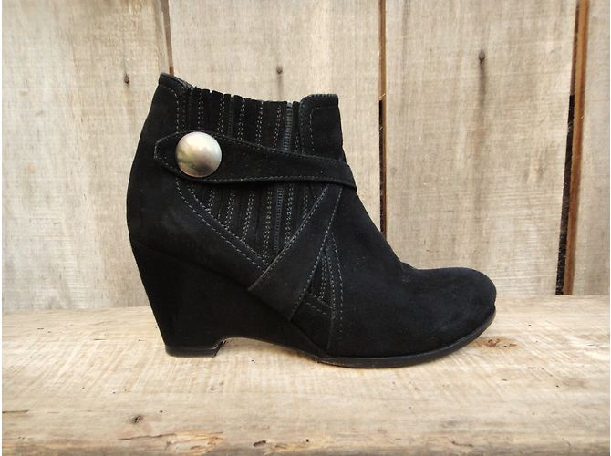 Autre Marque Gelati Stiefeletten aus schwarzem Velourskalbfell - Ansicht 4