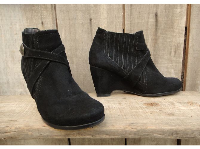Autre Marque Gelati Stiefeletten aus schwarzem Velourskalbfell - Ansicht 5