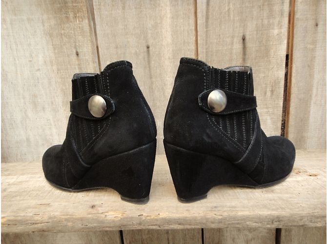 Autre Marque Gelati Stiefeletten aus schwarzem Velourskalbfell - Ansicht 7