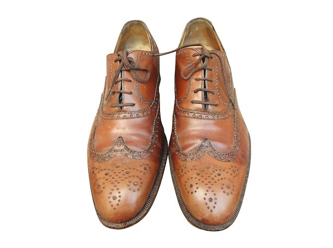 A. Testoni Richelieu Men's Brown Leather Lace Ups - view 2