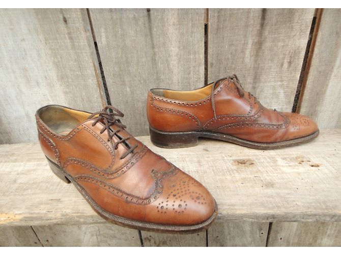 A. Testoni Richelieu Men's Brown Leather Lace Ups - view 5