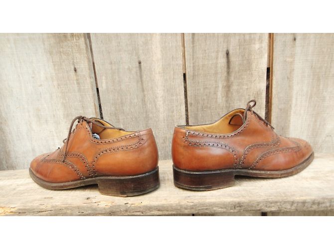 A. Testoni Richelieu Men's Brown Leather Lace Ups - view 6