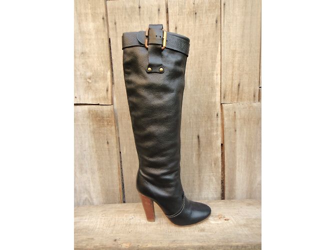Botas altas de cuero negro Chloé - vista 3