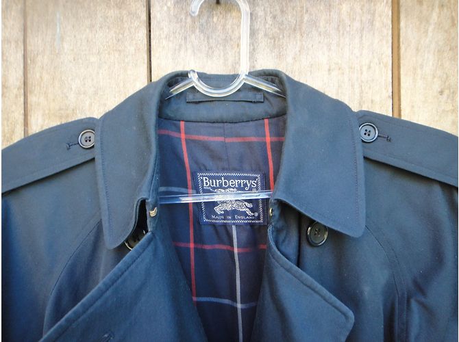 Gabardina Burberry Azul Marino de Algodón - vista 3