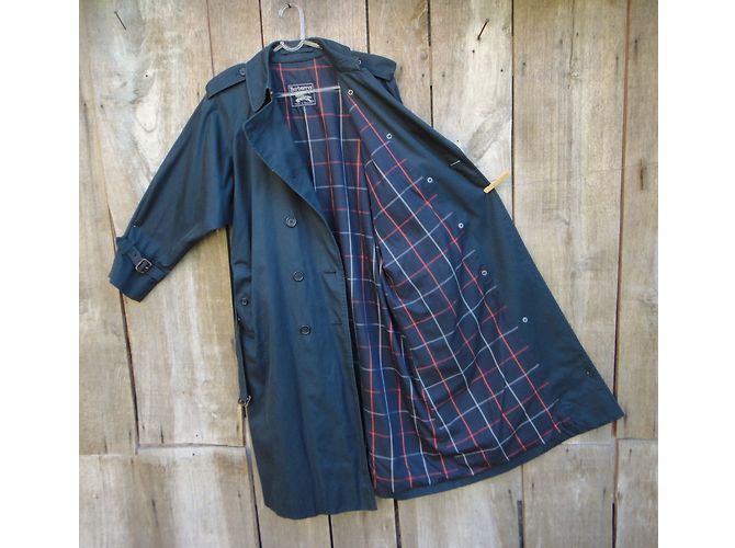 Gabardina Burberry Azul Marino de Algodón - vista 5