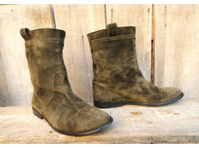 Botines Acne Jeans Caqui de piel - vista 3