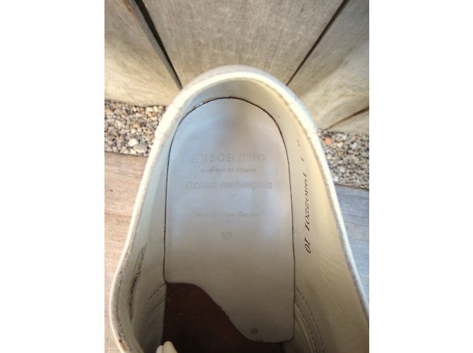 Comme Des Garcons Heschung X Richelieu scarpe in pelle bianche Bianco - vista 4
