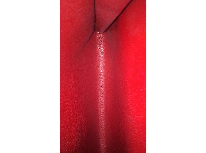 Hermès Pochette envelope 24 cm in courchevel garance leather Red Green - view 5