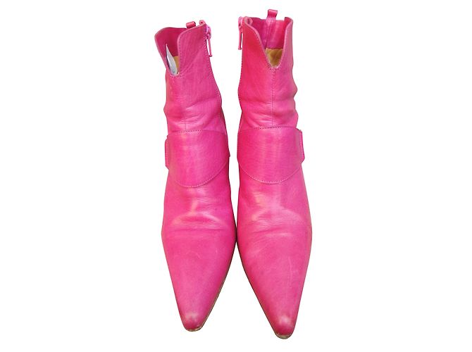 Botines Sartore de piel rosa - vista 2