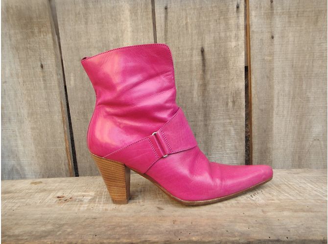 Botines Sartore de piel rosa - vista 3
