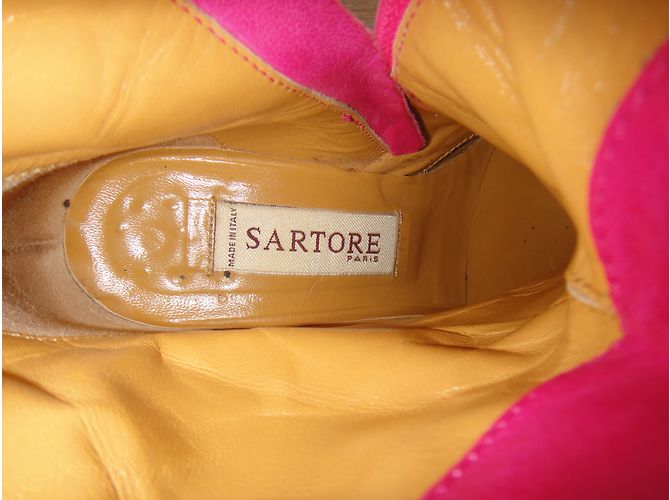 Botines Sartore de piel rosa - vista 4