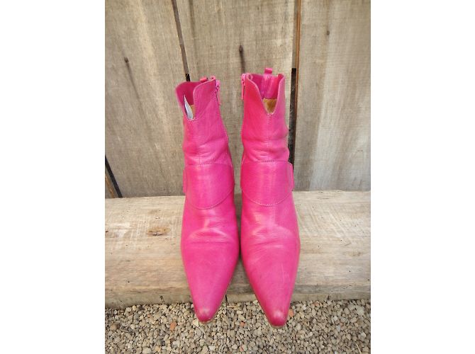 Botines Sartore de piel rosa - vista 5