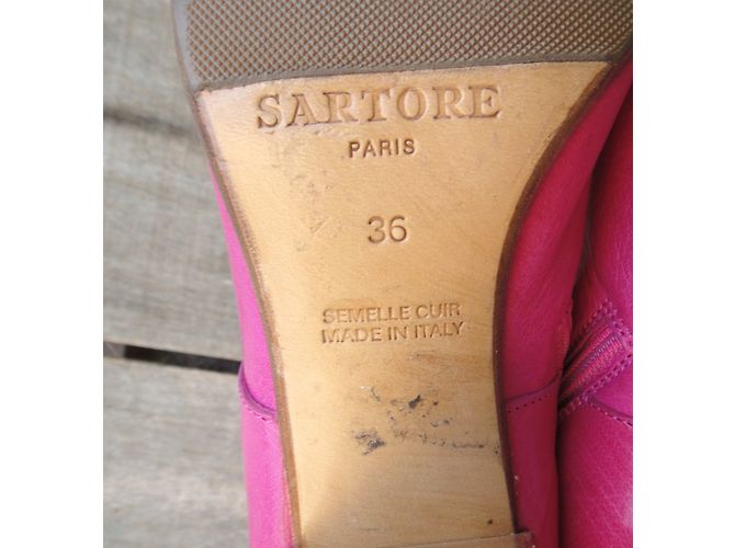 Botines Sartore de piel rosa - vista 8