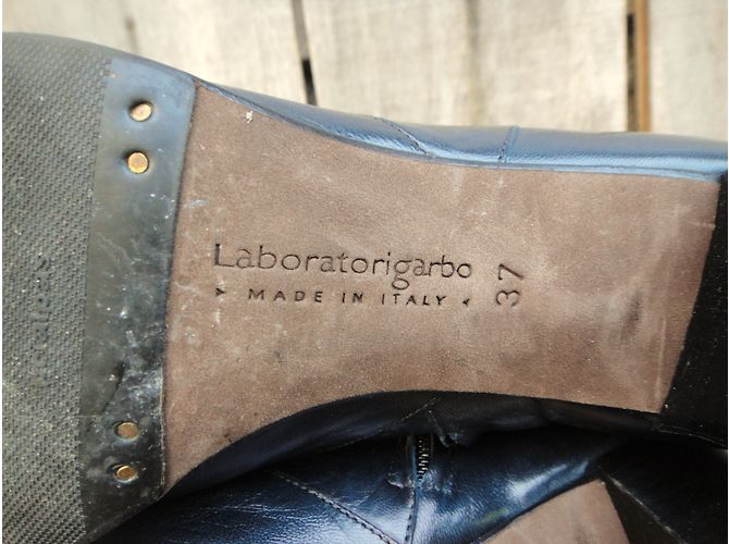 Botines Laboratorigarbo de piel azul cobalto - vista 8