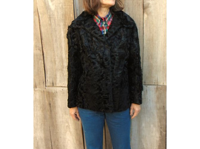 Autre Marque Schwarze Astrakanjacke - Ansicht 3