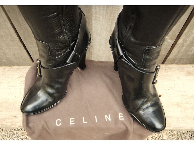 Botas Céline de piel negra Talla 39 Negro - vista 4