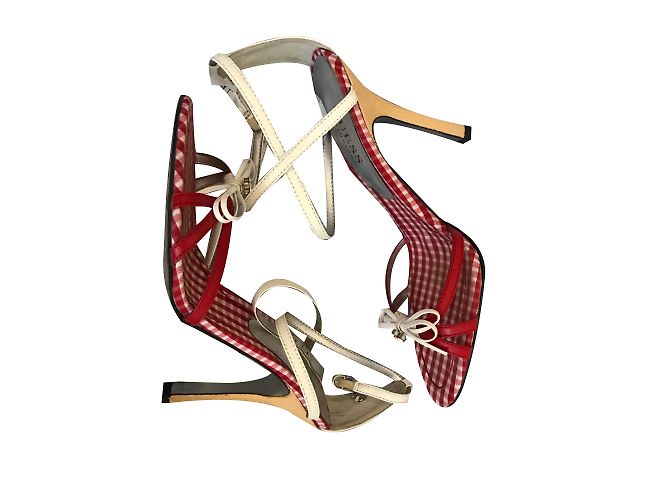 Sandali Guess Marciano in pelle bianchi e rossi 36IT Bianco Rosso - vista 2