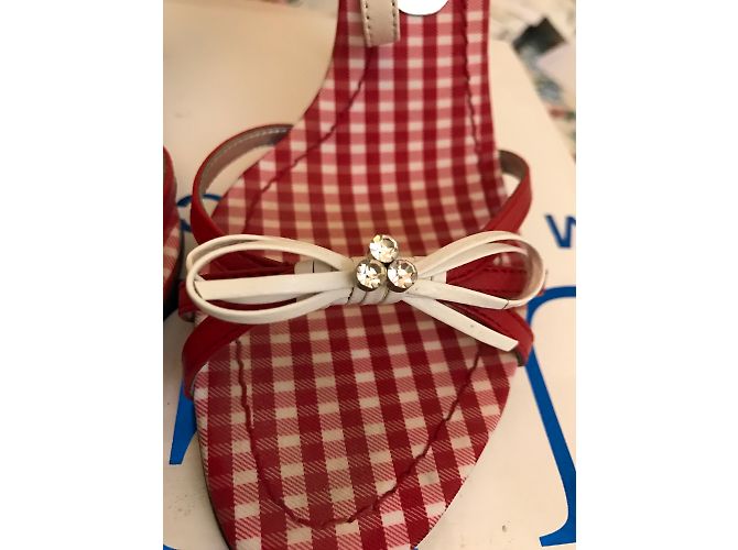 Sandali Guess Marciano in pelle bianchi e rossi 36IT Bianco Rosso - vista 4