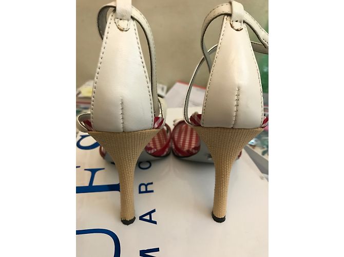 Sandali Guess Marciano in pelle bianchi e rossi 36IT Bianco Rosso - vista 6