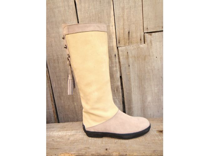 Botas Tod's Beige y Gris de Gamuza 37.5FR - vista 3