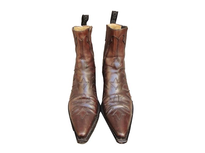 Botines Sartore de piel marrón Castaño - vista 2