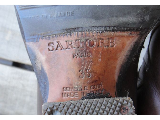 Botines Sartore de piel marrón Castaño - vista 6