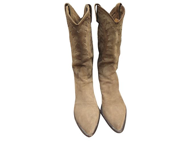 Botas Sartore de nubuck beige - vista 2