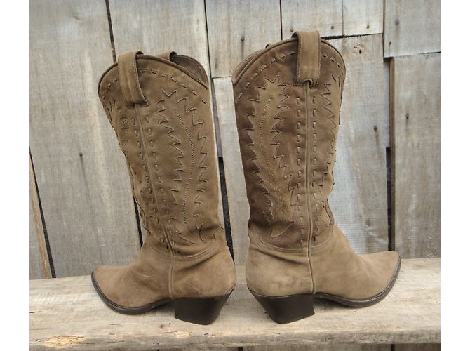 Botas Sartore de nubuck beige - vista 4