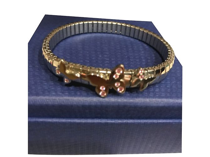 Autre Marque Bracciale Swarovski con Farfalle Rosa Argentato Argento - vista 2