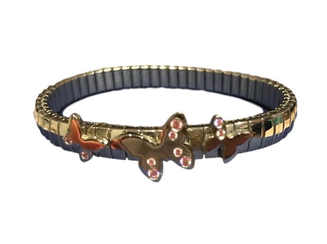 Autre Marque Bracciale Swarovski con Farfalle Rosa Argentato Argento - vista 3