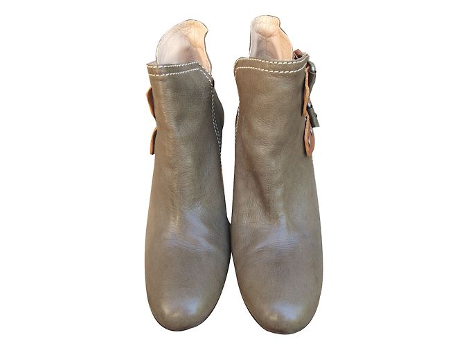 Botines de cuero Chloé caqui - vista 2