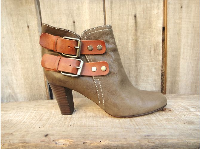 Botines de cuero Chloé caqui - vista 3