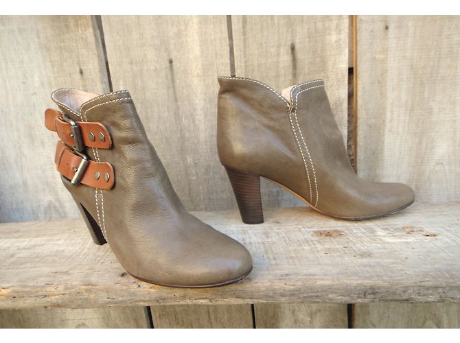 Botines de cuero Chloé caqui - vista 4