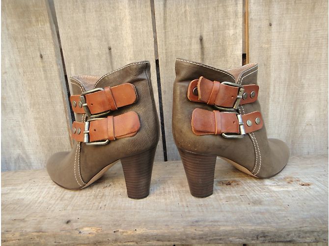 Botines de cuero Chloé caqui - vista 6