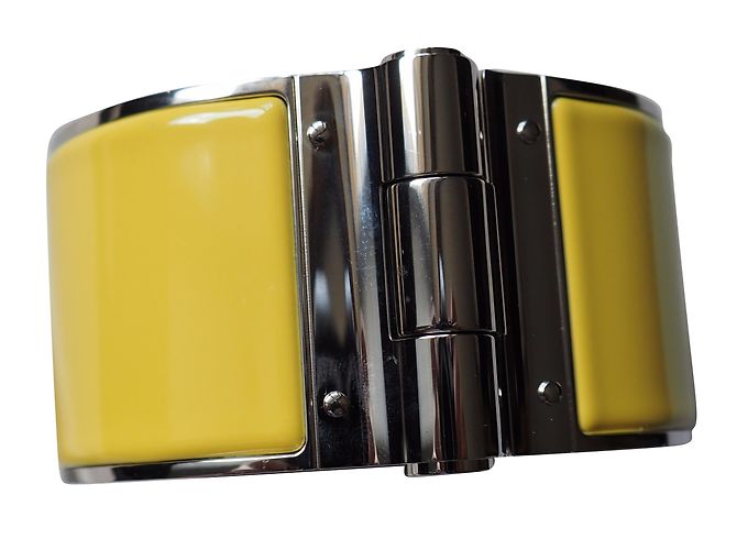 Hermès ampio bracciale HERMES in semplice smalto XL Giallo - vista 2