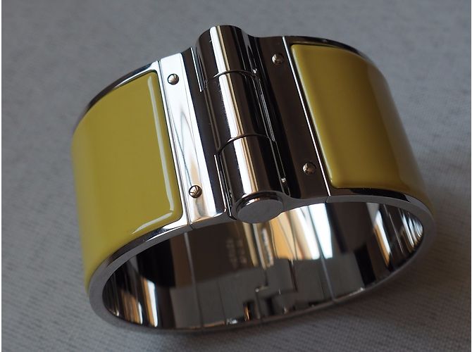 Hermès ampio bracciale HERMES in semplice smalto XL Giallo - vista 3