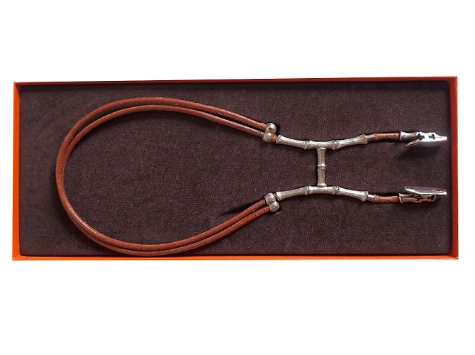 Hermès Bambou Marrom Prata - vista 2