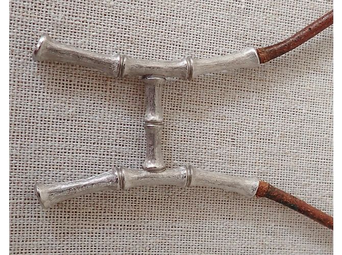 Hermès Bambou Marrom Prata - vista 6