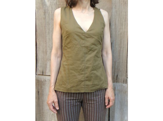 Top Isabel Marant de algodón caqui - vista 3