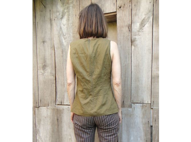 Top Isabel Marant de algodón caqui - vista 4