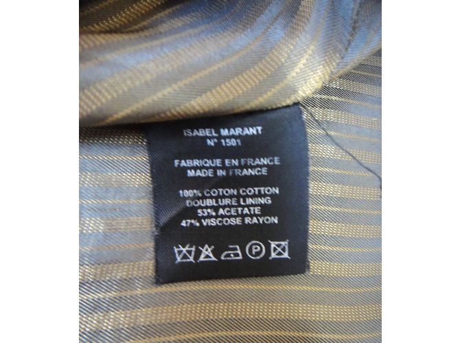 Top Isabel Marant de algodón caqui - vista 6