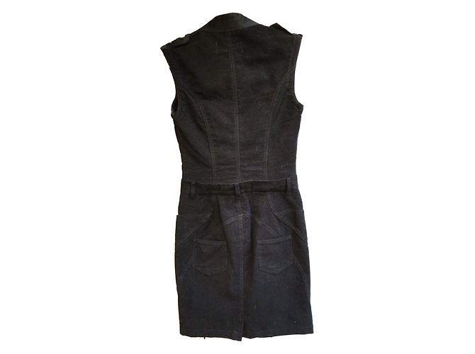 Vestido Alexander McQueen Trompe-l'oeil de algodón negro - vista 2