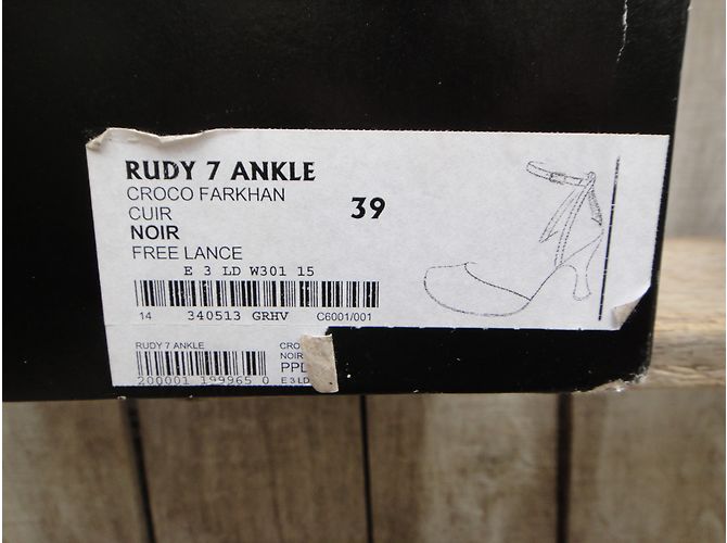 Free Lance Rudy 7 Ankle Pumps Schwarz Krokodilleder - Ansicht 10