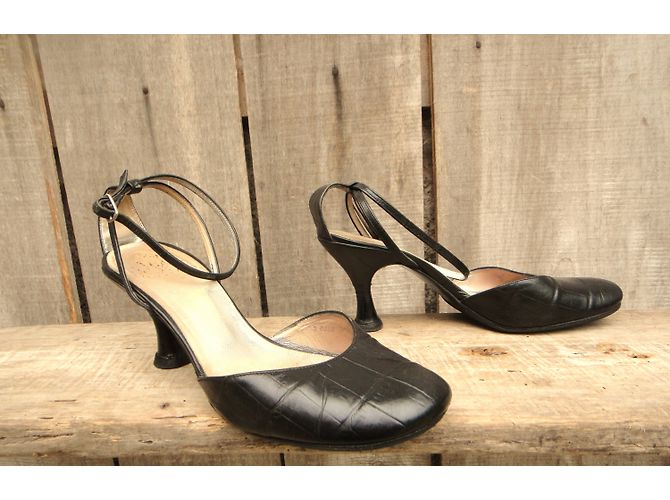 Free Lance Rudy 7 Ankle Pumps Schwarz Krokodilleder - Ansicht 5