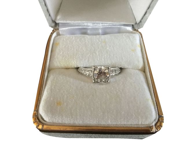 Autre Marque Solitär Diamantring aus 18K Weißgold Silber - Ansicht 2