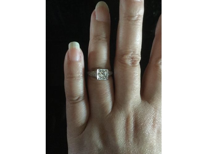 Autre Marque Solitär Diamantring aus 18K Weißgold Silber - Ansicht 3