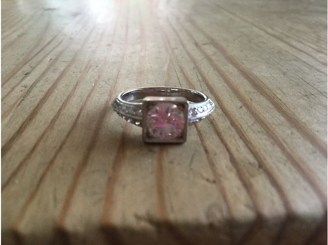 Autre Marque Solitär Diamantring aus 18K Weißgold Silber - Ansicht 5