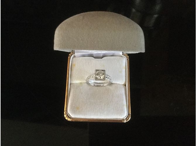 Autre Marque Solitär Diamantring aus 18K Weißgold Silber - Ansicht 9
