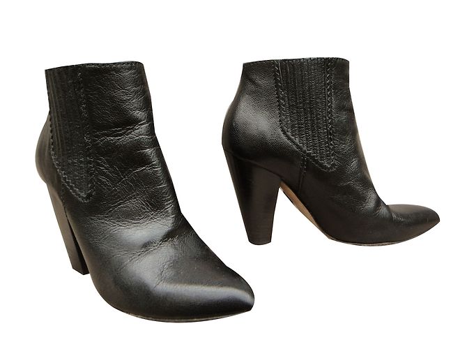 Stivaletti in pelle nera Dolce & Gabbana 38IT Nero - vista 2